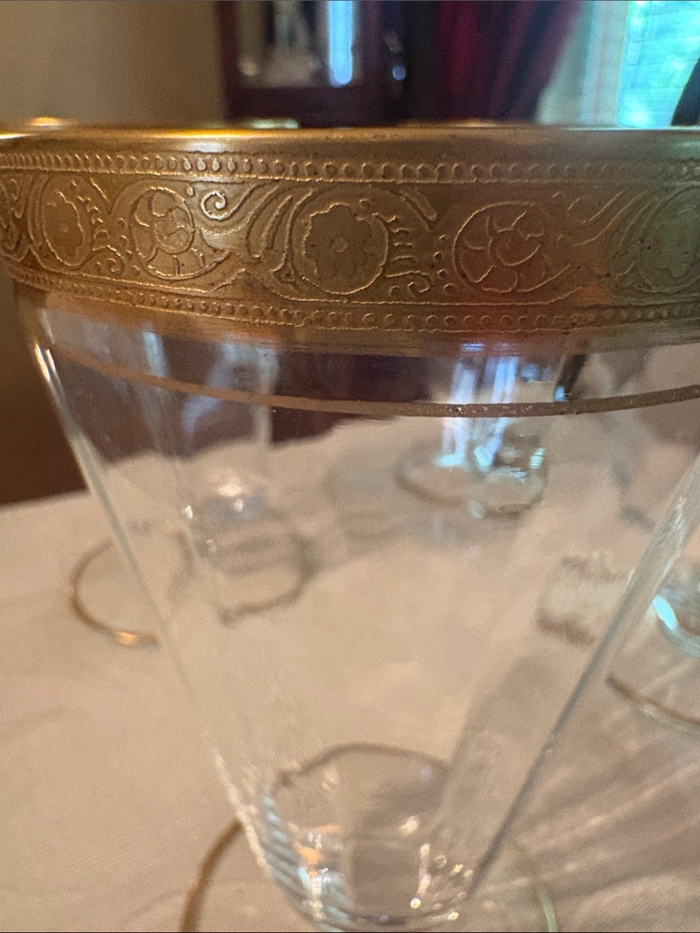 Vintage rambler Rose Gold-Rimmed Tiffin Franciscan glass‎ tumblers 5.5” - Picture 3 of 3